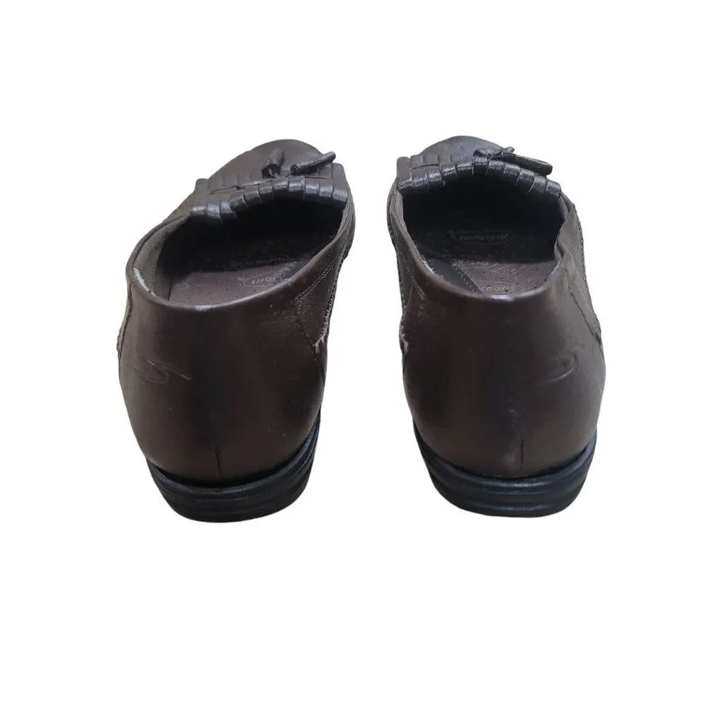 Dr Scholls Women's Brown Leather Tassel Loafers Size 10 W E23-4P‎
